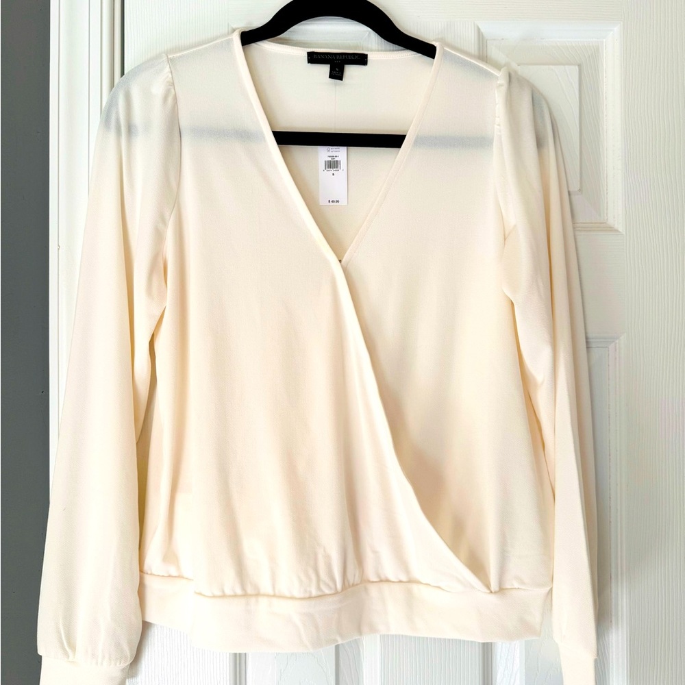Banana Republic cream shirt